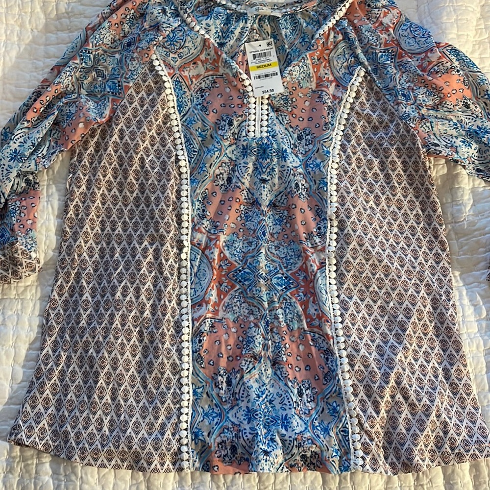 Style and Co. Boho 3/4 sleeve shirt. Size medium.